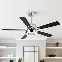 Load image into Gallery viewer, 52&quot; Vendome Industrial DC Motor Downrod Mount Reversible Ceiling Fan with Lighting and Remote Control
