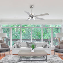 Load image into Gallery viewer, 52&quot; Vendome Industrial DC Motor Downrod Mount Reversible Ceiling Fan with Lighting and Remote Control
