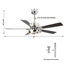 Load image into Gallery viewer, 52&quot; Vendome Industrial DC Motor Downrod Mount Reversible Ceiling Fan with Lighting and Remote Control
