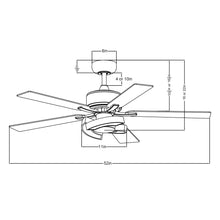 Load image into Gallery viewer, 52&quot; Vendome Industrial DC Motor Downrod Mount Reversible Ceiling Fan with Lighting and Remote Control
