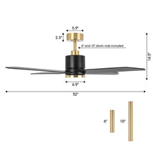 Load image into Gallery viewer, 52&quot; Ashby Industrial Satin Nickel DC Motor Ceiling Fan with LED Lighting and Remote Contro
