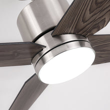 Load image into Gallery viewer, 52&quot; Ashby Industrial Satin Nickel DC Motor Ceiling Fan with LED Lighting and Remote Contro
