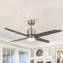 Load image into Gallery viewer, 52&quot; Ashby Industrial Satin Nickel DC Motor Ceiling Fan with LED Lighting and Remote Contro
