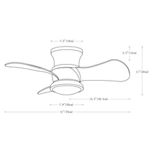 Load image into Gallery viewer, 31&quot; Mazon Modern DC Motor Flush Mount Reversible Ceiling Fan with LED Lighting and Remote Control
