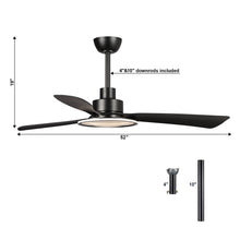 Carregar imagem no visualizador da galeria, 52&quot; Bohemian Industrial DC Motor Downrod Mount Reversible Ceiling Fan with Lighting and Remote Control
