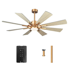 Carregar imagem no visualizador da galeria, 60&quot; Oretha Windmill DC Ceiling Fan with LED Lighting
