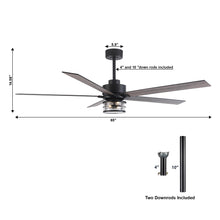 Load image into Gallery viewer, 65&quot; Modern Reversible Ceiling Fan with Lighting and Remote Control
