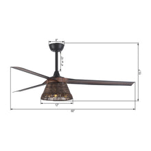 Cargar imagen en el visor de la galería, 60&quot; Farmhouse Downrod Mount Reversible Ceiling Fan with Lighting and Remote Control
