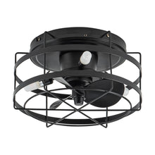 Load image into Gallery viewer, 13&quot; Madurai Farmhouse Flush Mount Reversible Ceiling Fan with Lighting and Remote Control
