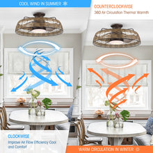 Carregar imagem no visualizador da galeria, 27&quot; Reversible Flush Mount Ceiling Fan
