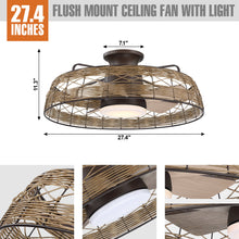 Carregar imagem no visualizador da galeria, 27&quot; Reversible Flush Mount Ceiling Fan
