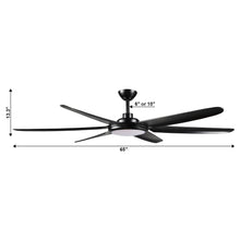 Cargar imagen en el visor de la galería, 65&quot; Industrial DC Motor Downrod Mount Ceiling Fan with Lighting and Remote Control
