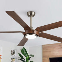 Carregar imagem no visualizador da galeria, 65&quot; Fury Farmhouse DC Motor Downrod Mount Ceiling Fan with Lighting and Remote Control
