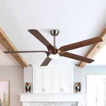 Carregar imagem no visualizador da galeria, 65&quot; Fury Farmhouse DC Motor Downrod Mount Ceiling Fan with Lighting and Remote Control
