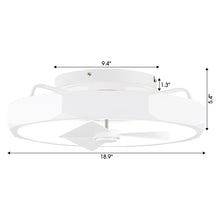 Cargar imagen en el visor de la galería, 19&quot; Britton Flush Mount Reversible Ceiling Fan with Remote Control
