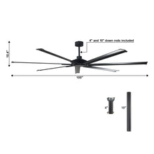 Carregar imagem no visualizador da galeria, 84&quot; or 100&quot; Industrial Downrod Mount Ceiling Fan with Remote Control
