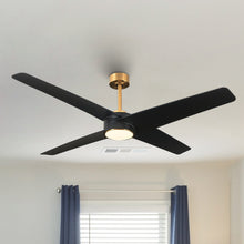 Cargar imagen en el visor de la galería, 60&quot; Parvez Modern DC Motor Downrod Mount Reversible Ceiling Fan with Lighting and Remote Control
