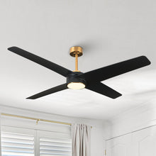 Cargar imagen en el visor de la galería, 60&quot; Parvez Modern DC Motor Downrod Mount Reversible Ceiling Fan with Lighting and Remote Control
