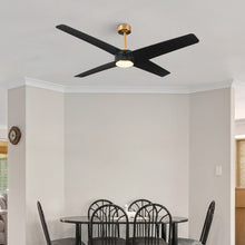 Cargar imagen en el visor de la galería, 60&quot; Parvez Modern DC Motor Downrod Mount Reversible Ceiling Fan with Lighting and Remote Control
