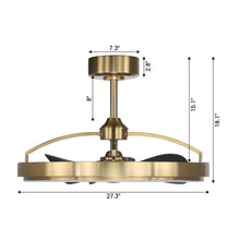 Load image into Gallery viewer, 27&quot; Arthur Industrial DC Motor Downrod Mount Ceiling Fan with Lighting and Remote Control
