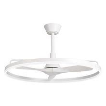 Cargar imagen en el visor de la galería, 32&quot; Theron Industrial DC Motor Downrod Mount Reversible Ceiling Fan with LED Lighting and Remote Control
