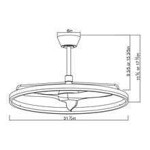 Carregar imagem no visualizador da galeria, 32&quot; Theron Industrial DC Motor Downrod Mount Reversible Ceiling Fan with LED Lighting and Remote Control
