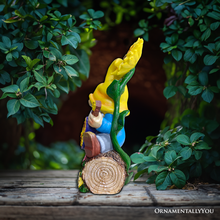 Load image into Gallery viewer, (Pre-Order) Bloom with Joy Sunflower Gnome 10&quot; Garden Statue Figurine with Guitar, Spring and Summer Home Decoration
