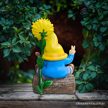 Load image into Gallery viewer, (Pre-Order) Bloom with Joy Sunflower Gnome 10&quot; Garden Statue Figurine with Guitar, Spring and Summer Home Decoration
