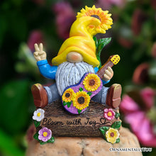 Load image into Gallery viewer, (Pre-Order) Bloom with Joy Sunflower Gnome 10&quot; Garden Statue Figurine with Guitar, Spring and Summer Home Decoration
