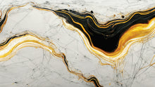 Load image into Gallery viewer, Luxurious Marble Wallpaper. Gold and Black Marble Slate Wall Mural. #6735
