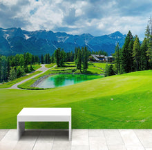 Load image into Gallery viewer, Golf Course Mountain View Wallpaper. #6767
