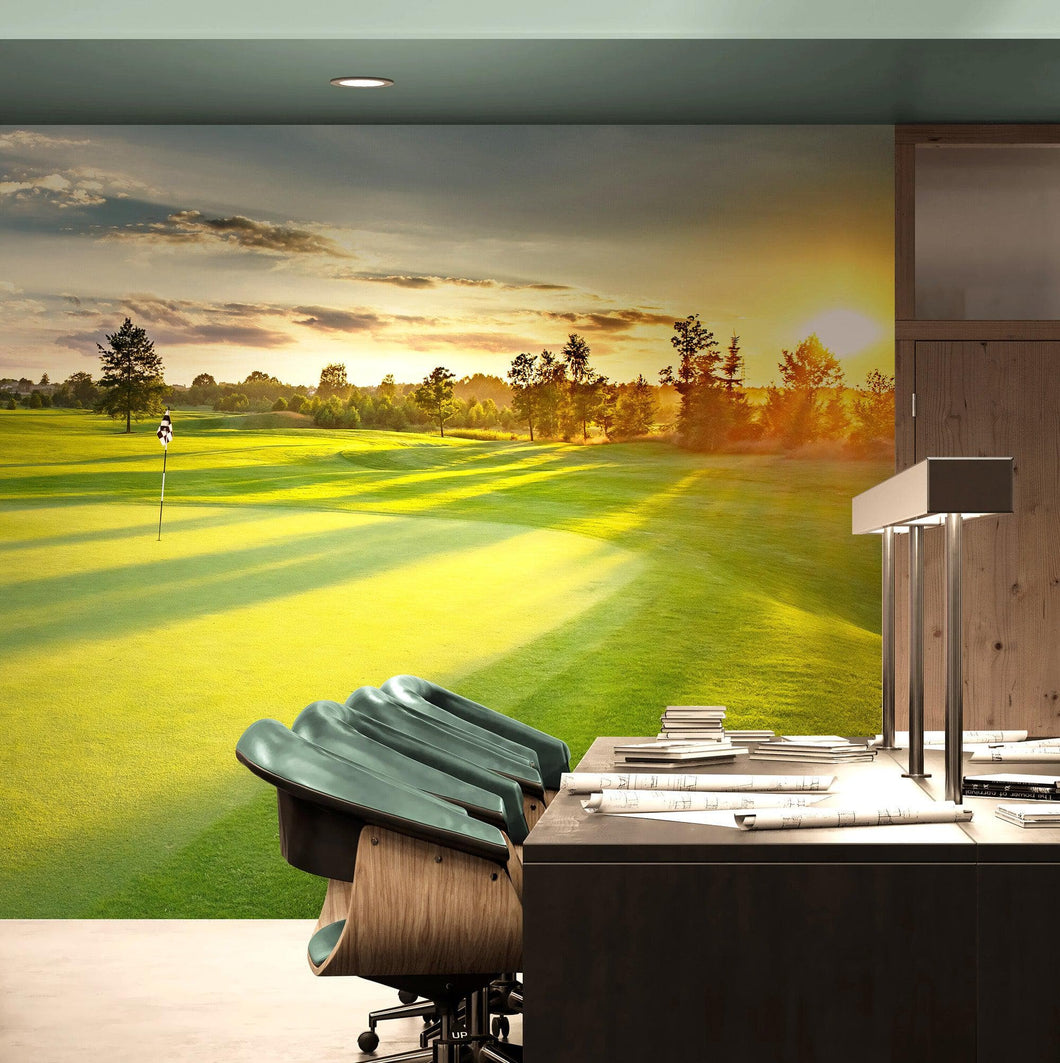 Golf Course Wallpaper. Sunset Over Golf Course. #6747