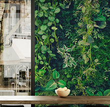 Cargar imagen en el visor de la galería, Greenery Jungle Bush Wallpaper Mural. Tropical Leaves / Fern Wallpaper. #6765
