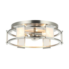 Carregar imagem no visualizador da galeria, Industrial 15 Inch Satin Nickel 3-Light Flush Mount Ceiling Light
