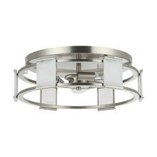 Carregar imagem no visualizador da galeria, Industrial 15 Inch Satin Nickel 3-Light Flush Mount Ceiling Light
