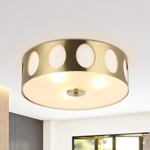 Carregar imagem no visualizador da galeria, 14 Inch Modern 3-Light Golden Flush Mount Ceiling Lighting
