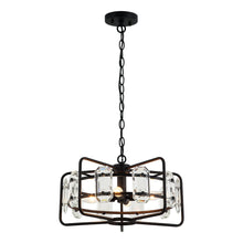 Carregar imagem no visualizador da galeria, 4-Light Golden or Black Modern Crystal Pendant Light
