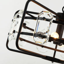 Load image into Gallery viewer, 4-Light Golden or Black Modern Crystal Pendant Light
