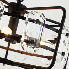 Load image into Gallery viewer, 4-Light Golden or Black Modern Crystal Pendant Light
