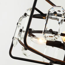 Carregar imagem no visualizador da galeria, 4-Light Golden or Black Modern Crystal Pendant Light
