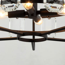 Load image into Gallery viewer, 4-Light Golden or Black Modern Crystal Pendant Light
