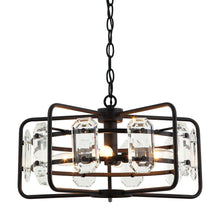 Carregar imagem no visualizador da galeria, 4-Light Golden or Black Modern Crystal Pendant Light
