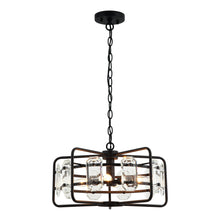 Load image into Gallery viewer, 4-Light Golden or Black Modern Crystal Pendant Light
