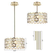 Cargar imagen en el visor de la galería, 13 Inch Modern Golden 3-Light Pendant Lighting for Living Room
