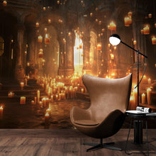 Cargar imagen en el visor de la galería, Floating Candles /  Great Hall Room Wallpaper /  Wizardly World Wall Mural. #6764
