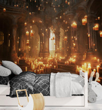 Carregar imagem no visualizador da galeria, Floating Candles /  Great Hall Room Wallpaper /  Wizardly World Wall Mural. #6764
