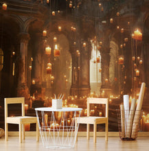 Cargar imagen en el visor de la galería, Floating Candles /  Great Hall Room Wallpaper /  Wizardly World Wall Mural. #6764
