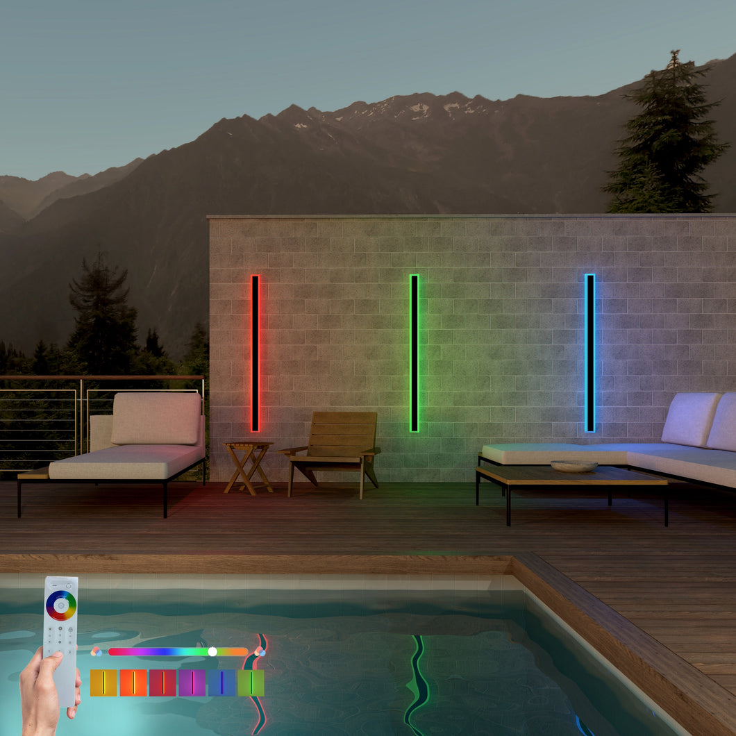 Immense RGB Linear Minimalist Outdoor Wall Lamp