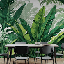Load image into Gallery viewer, Rainforest Jungle Wallpaper. Banana Leaf Wall Mural. #6788
