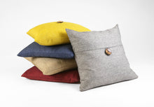 Load image into Gallery viewer, Linen Texture Woven Button Decorative Pillow Cover
